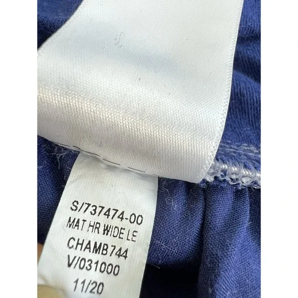 Old Navy Maternity Linen-Blend Blue Waistband Wide Leg Pants Medium - Picture 7 of 9